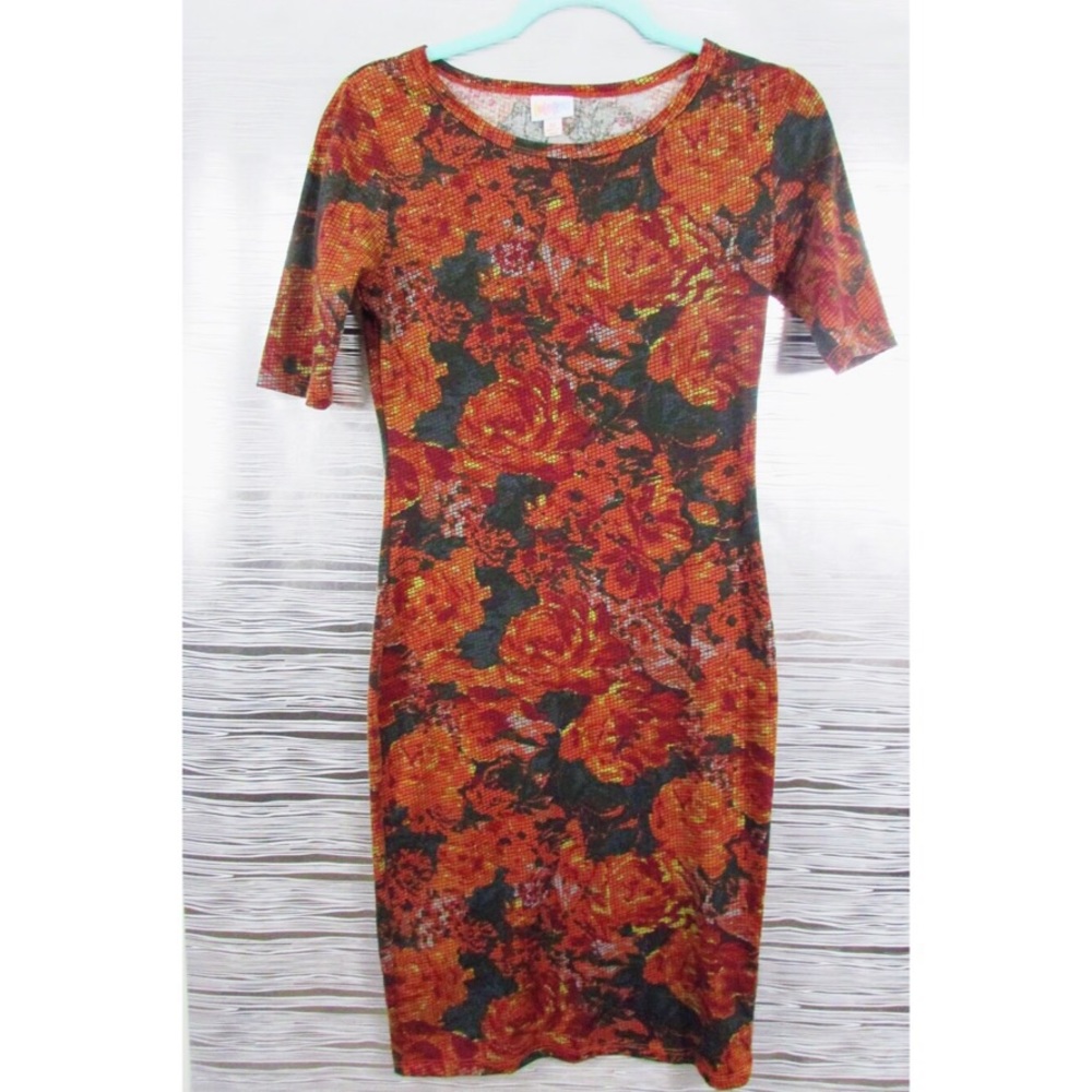 LulaRoe Orange,Yellow,Red,Green,Black JULIA Dress